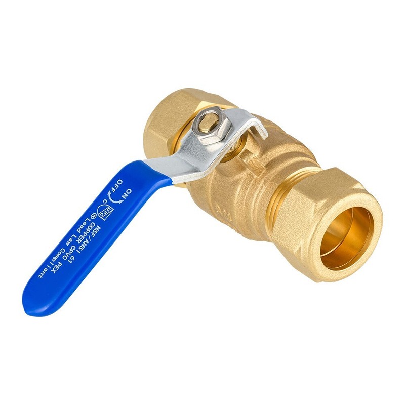 Efield1/2" or 3/4 Inch Compression Full Port Brass Ball Valve 600WOG Lead Free gallery
