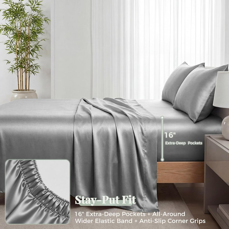 100% Rayon Derived from Bamboo Sheets California King Size, 400 TC Luxury Silky gallery