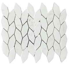 Dolomite Marble Leaf Pattern Mosaic Tile