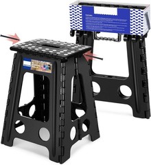 Folding Step Stool Plastic Foldable Stools Upgraded Lock Version 11″ 16″ 17.5″