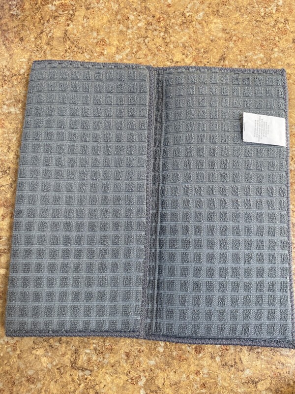 Absorbent Microfiber Windowpane Dish Drying Mat Black Blue Brown Gray Red 12x18" gallery