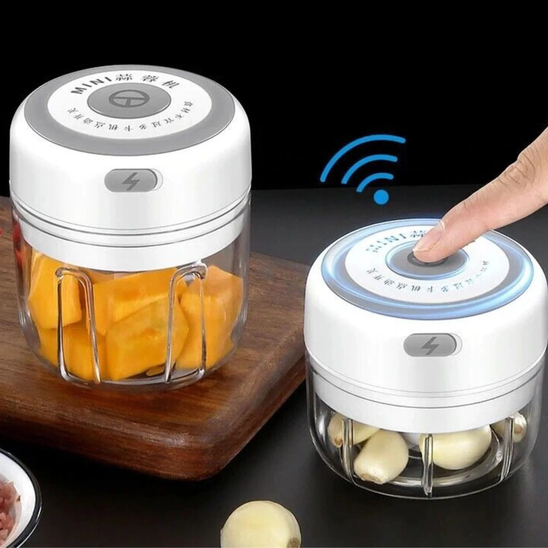 Electric 300ML Garlic Press Chopper Chili Onion Fruits Meat Mincer Blender Mixer gallery
