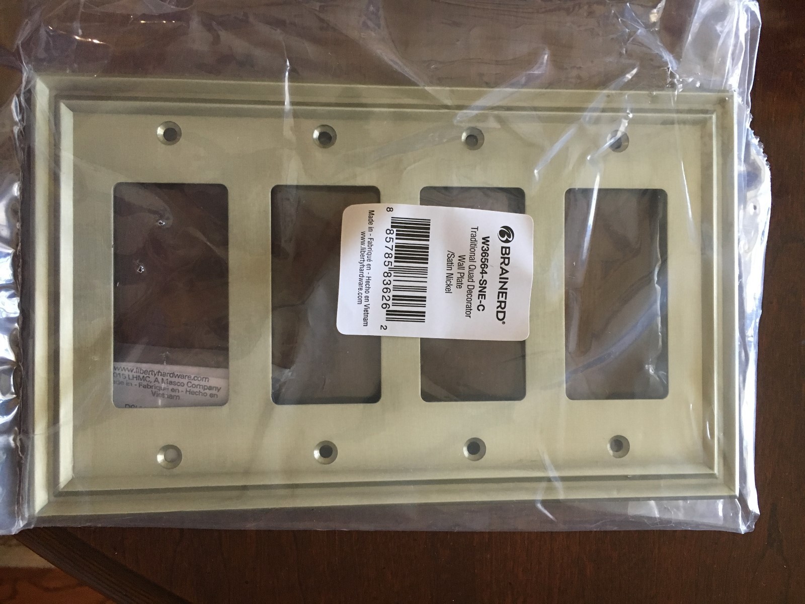 BRAINERD TRADITIONAL QUAD DECORATOR SATIN NICKEL PLATE W36564-SNE-C FREE SHIP gallery