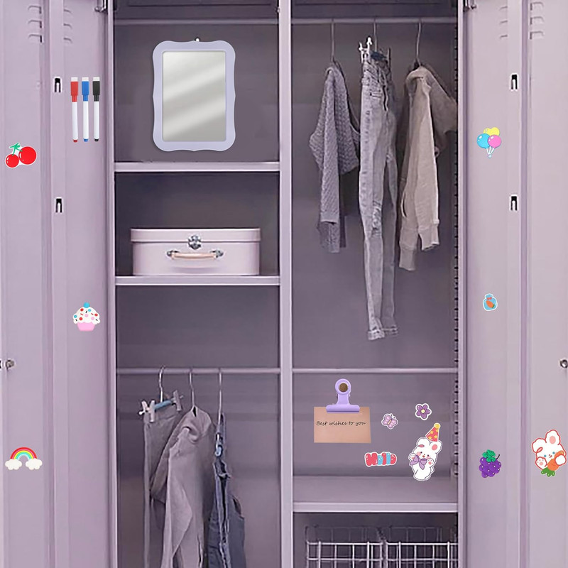 20 PCS Magnetic Locker Accessories for Girls with Magnetic Whiteboard Mirror and gallery