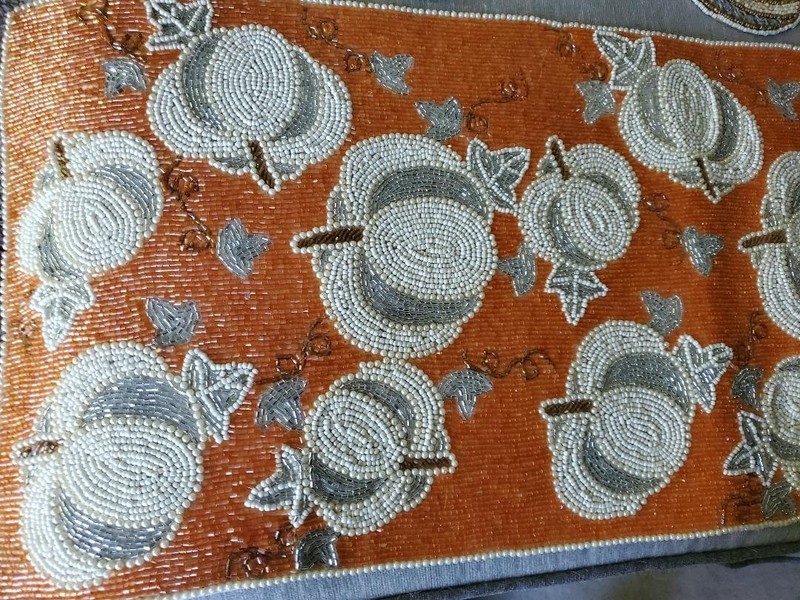 Pumpkin Beaded Table Runners 13x36 SELECT ONE gallery