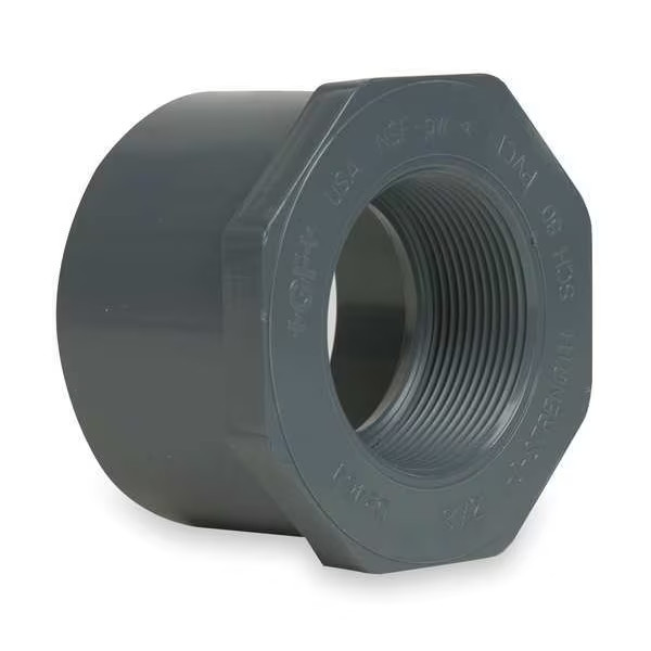 Manufacturer Varies PVC Reducing Bushing, Spigot x FNPT, 1 in x 3/4 in Pipe Size gallery