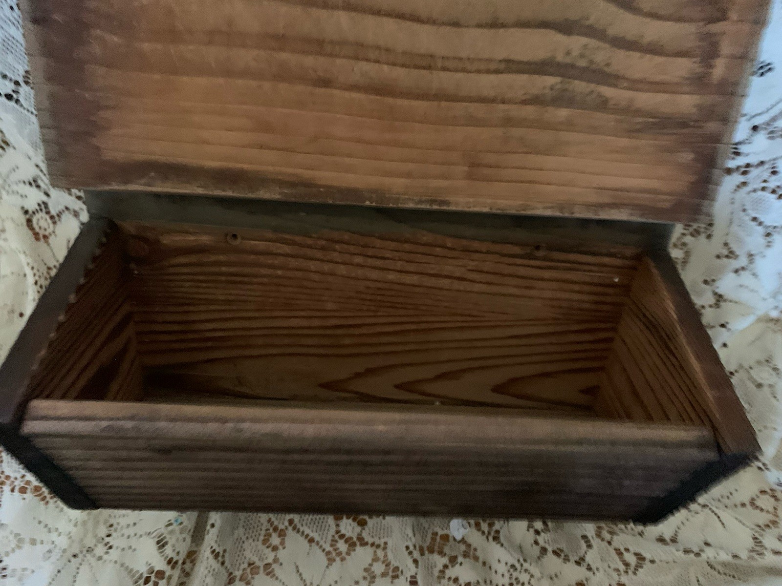 Vtg Unique Rustic Wooden Wall Mounted Mailbox -Wall Organizer 13in x 10in x 6in gallery