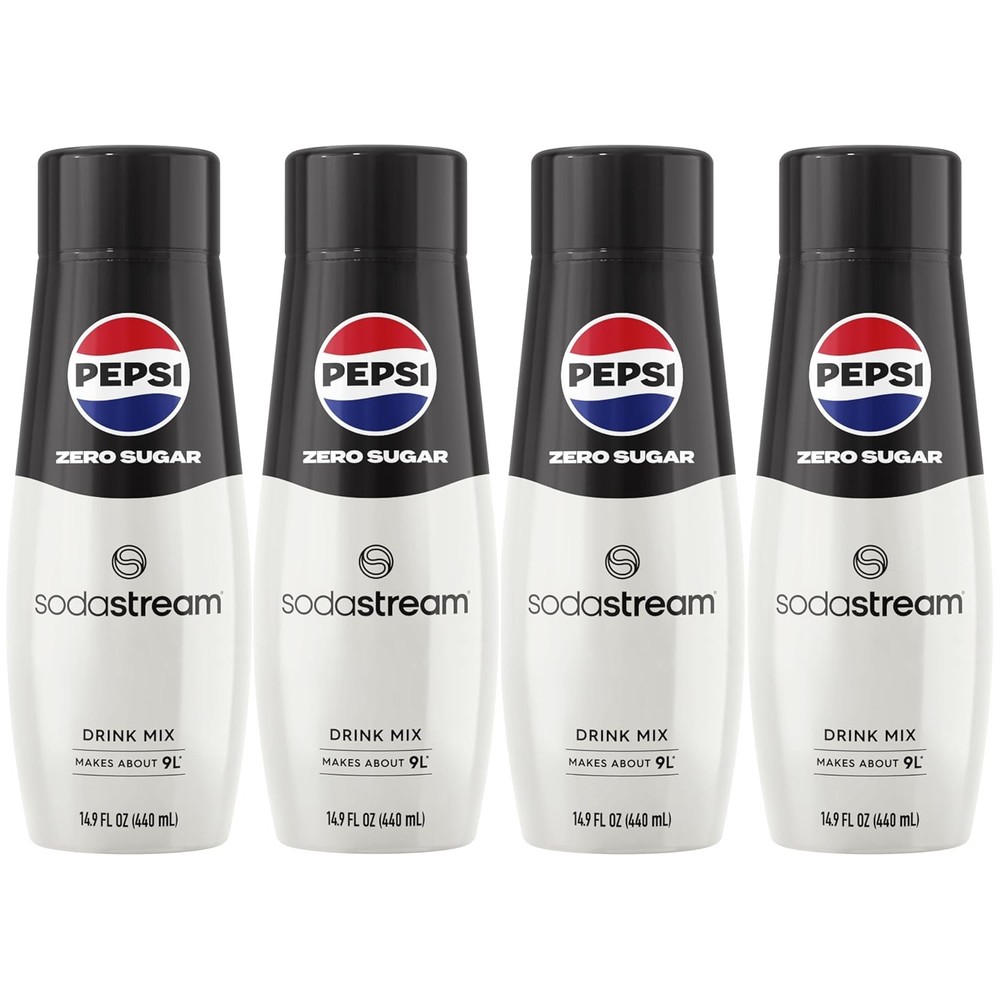 SodaStream® Pepsi® Zero Sugar Beverage Mix (440ml, 14.9 Fl Oz (Pack of 4)