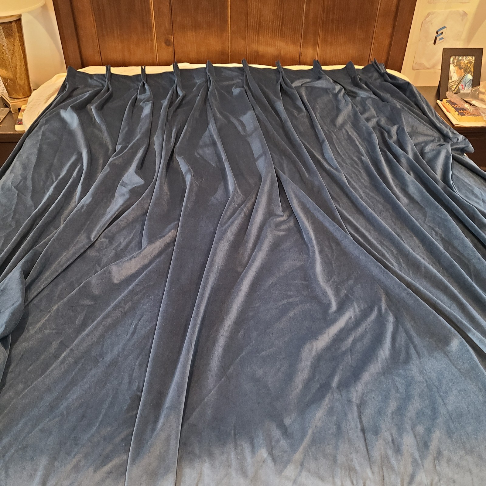 Custom TWOPAGES Light Blocking Velvet Curtain Pinch Pleat Panel 102" W X 97.5 H gallery