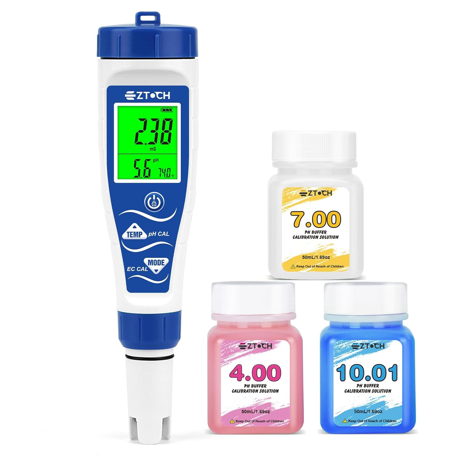 pH Chlorine Salt Tester for Pool, Salinity pH Meter for Saltwater Pool, 7 in 1 p gallery