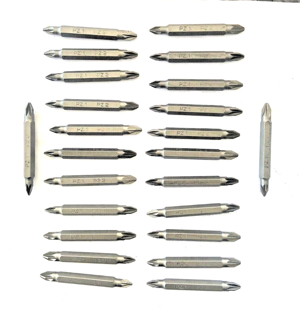 24 Pcs PZ1 PZ2 Screw Driver 1/4 Hex Double Ended Screwdriver Phillips Bits gallery