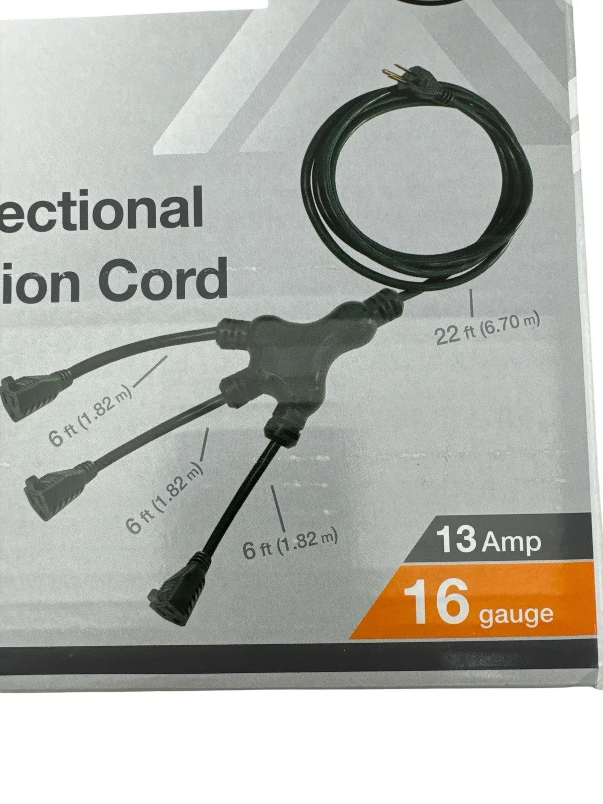 HDX 40’ 16/3 Multi-Directional Outdoor Extension Cord, 1-to-3 Splitter 40 Foot gallery