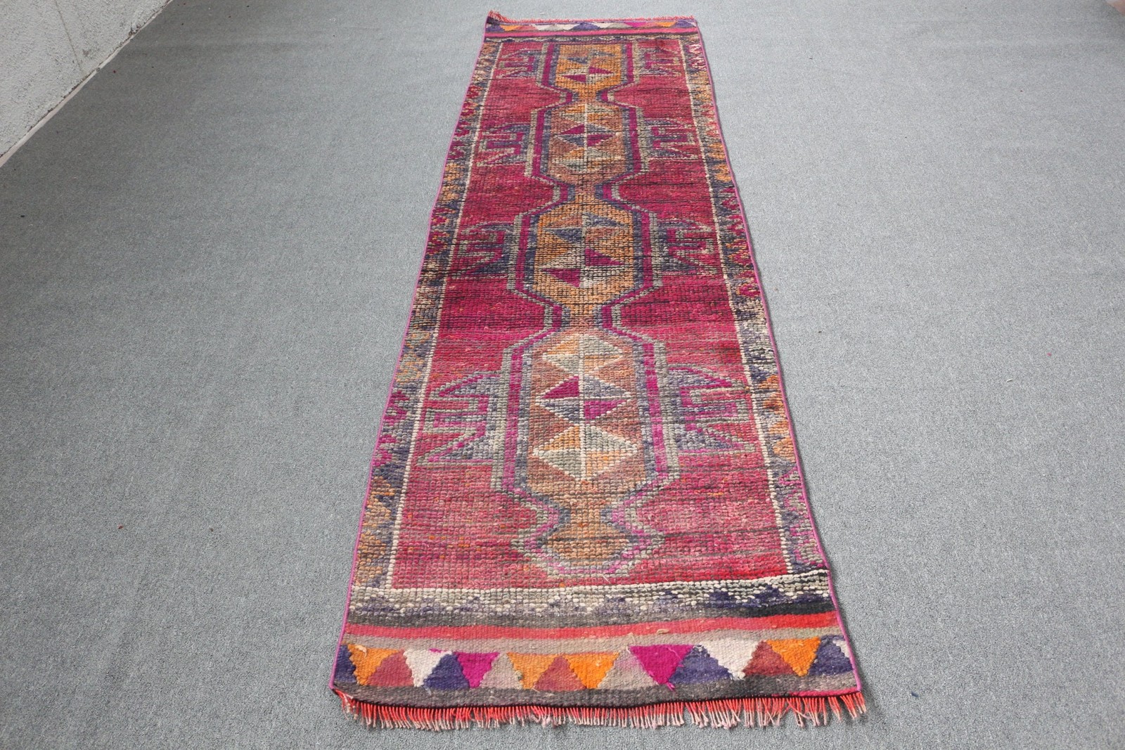 2,7x9,4 ft Turkish Rug, Runner Vintage Rug, Red Oriental Rug gallery