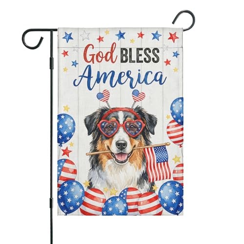 Funny Australian Shepherd Flag Memorial Day Independence Day House Flag for gallery