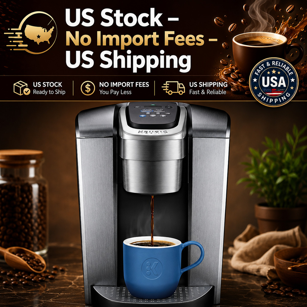 Keurig K-Elite Single Serve Coffee Maker with Temperature Control- Brushed Slate gallery