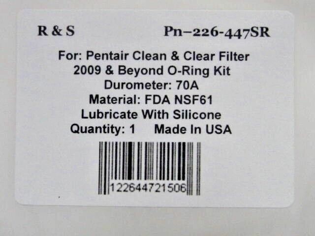 Pentair Clean & Clear Filter O-Ring Kit / R&S 226-447SR / FDA NSF61 Mat. gallery