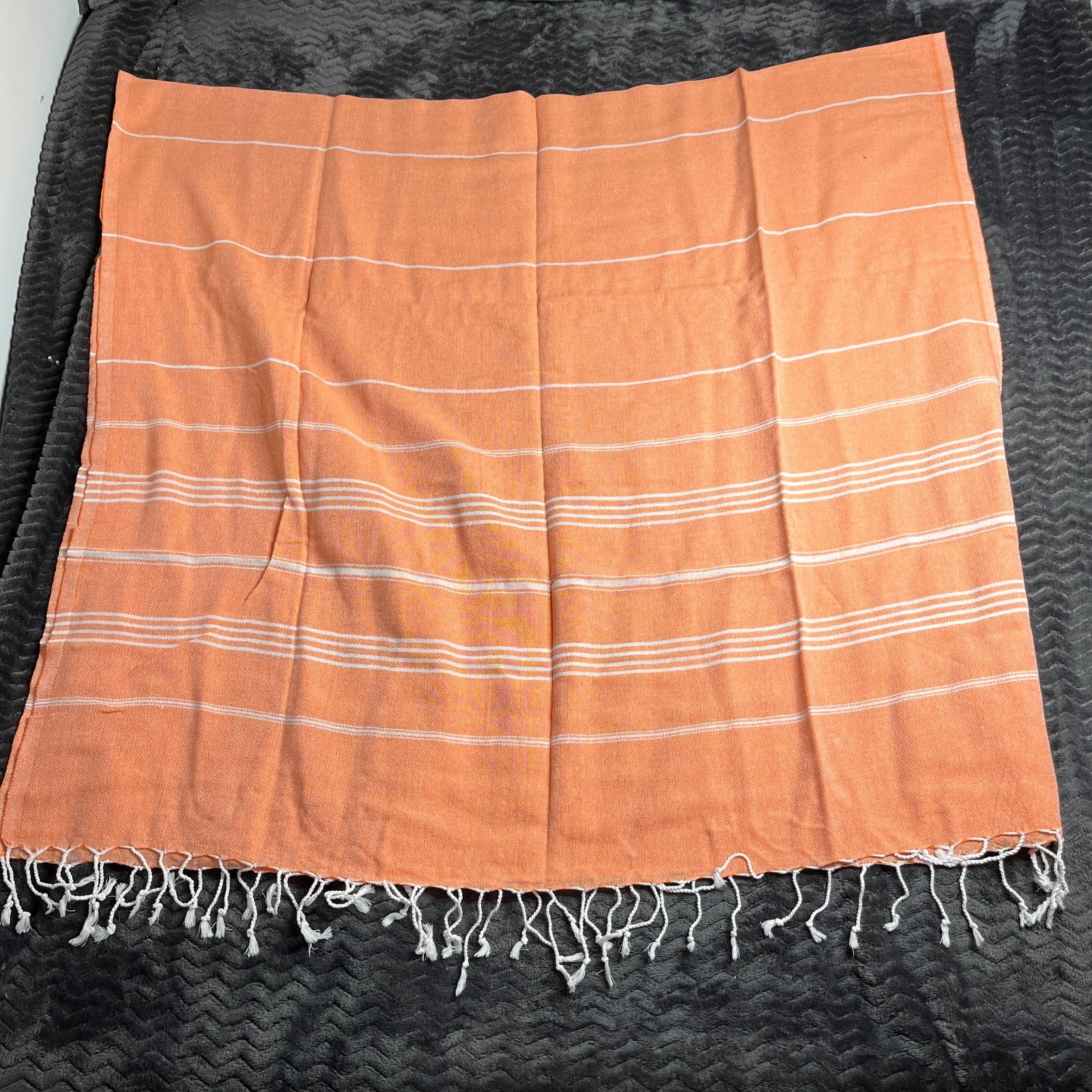 Turkish Beach Towel Large Size Sand-free 100% Cotton 39X70 Inches orange gallery