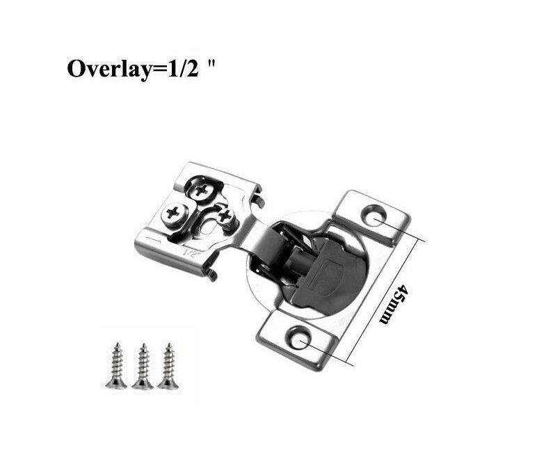 Compact Soft Close Face Frame Cabinet Hinges 3D Adjustment 1/2" Overlay gallery