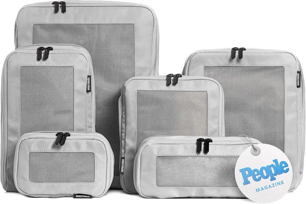 Aerotrunk Compression Packing Cubes for Travel - Luggage Organizer Bags - 6-Pack