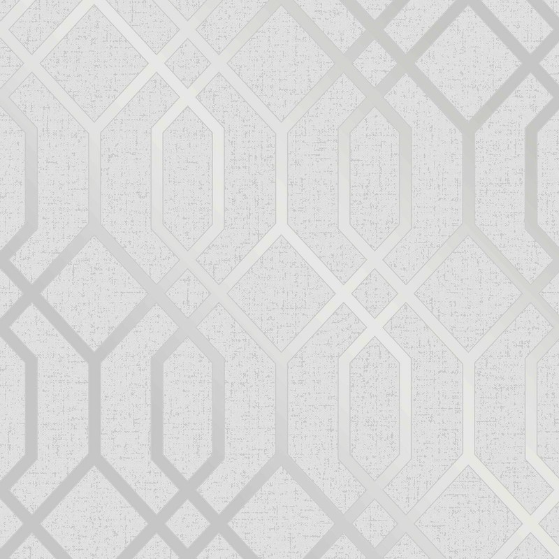 Wallpaper Silver gray white glitter textured roll geometric trellis quartz 3D gallery