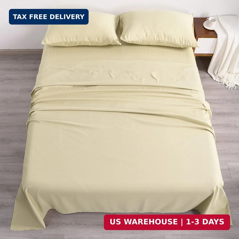 NTBAY 4 Pieces 100% Microfiber Full Bed Sheet Set, 1800 Super Soft and Cozy, Wri gallery