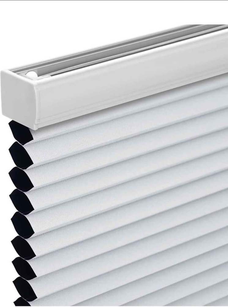 White Cordless Cellular Shade Blackout Honeycomb Pull Down Pleated 19" W x 36"