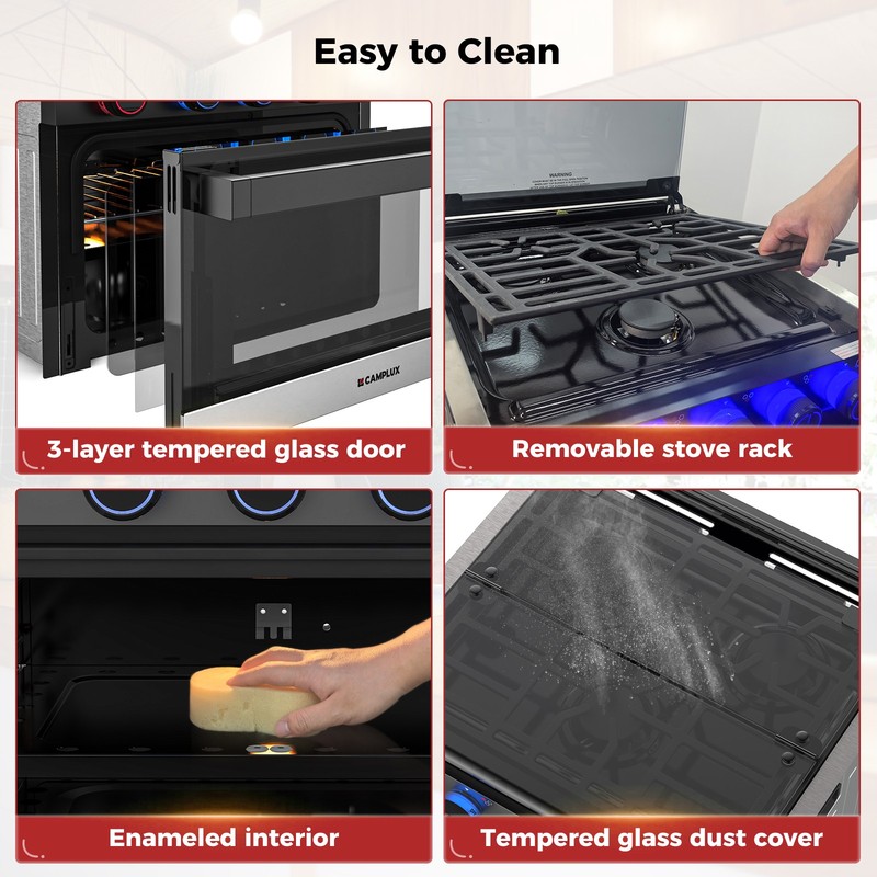 Matte Black 17" RV Range Oven Propane & 30in OTR Microwave Vent Camper Upgrade gallery