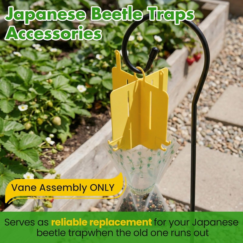 4 Pack Japanese Beetle Trap Vane Assembly, Durable Plastic Top Hanging Assemb... gallery