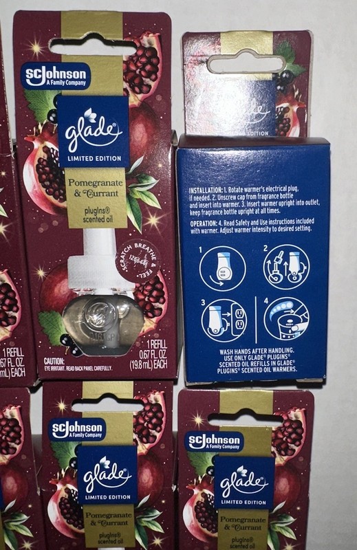 Glade 10 Pack Limited Edition PlugIns Scented Oil Refills Pomegranate & Currant gallery