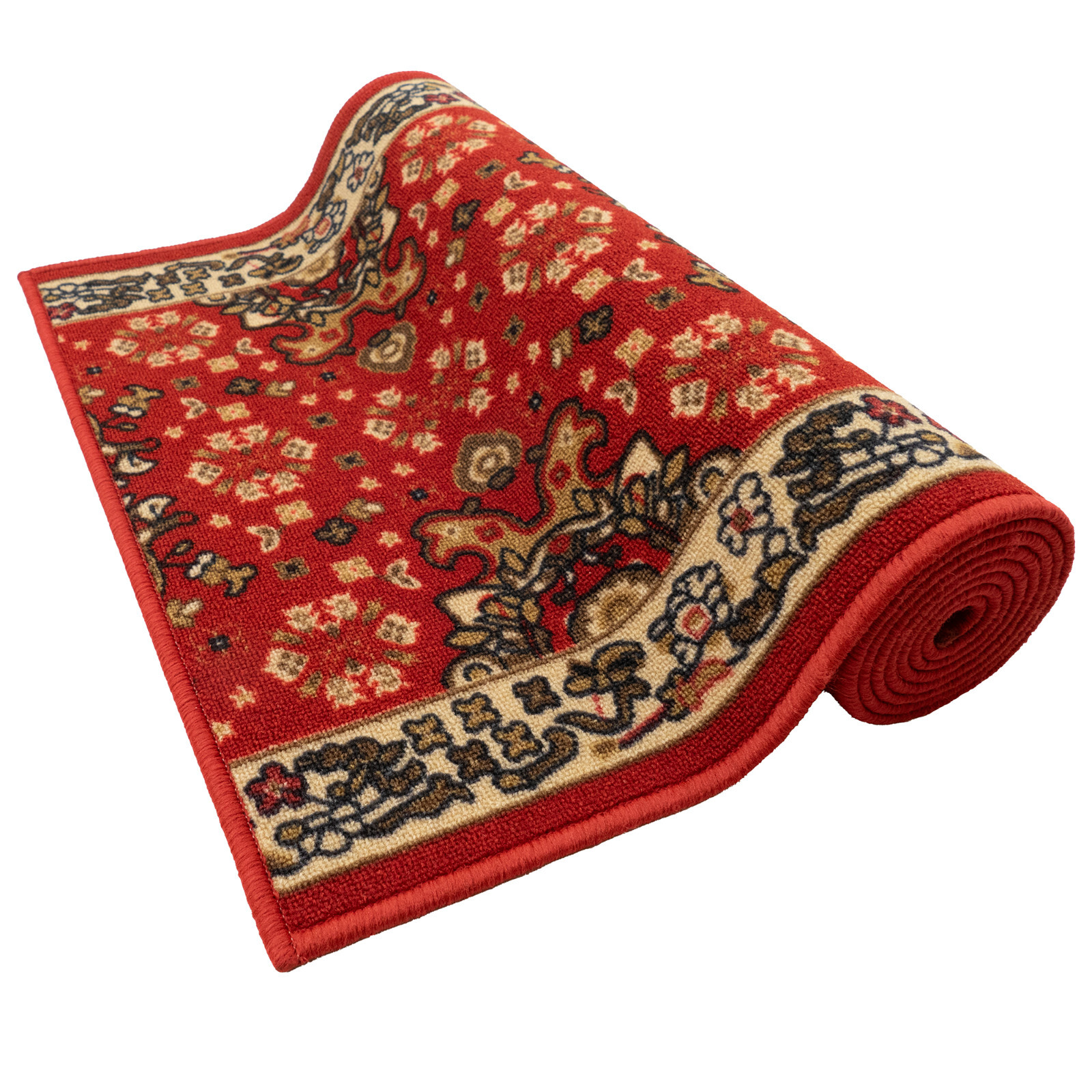 Classic Medallion Custom Size Antibacterial Red Slip Resistant Rug 26"/31"/36" W gallery