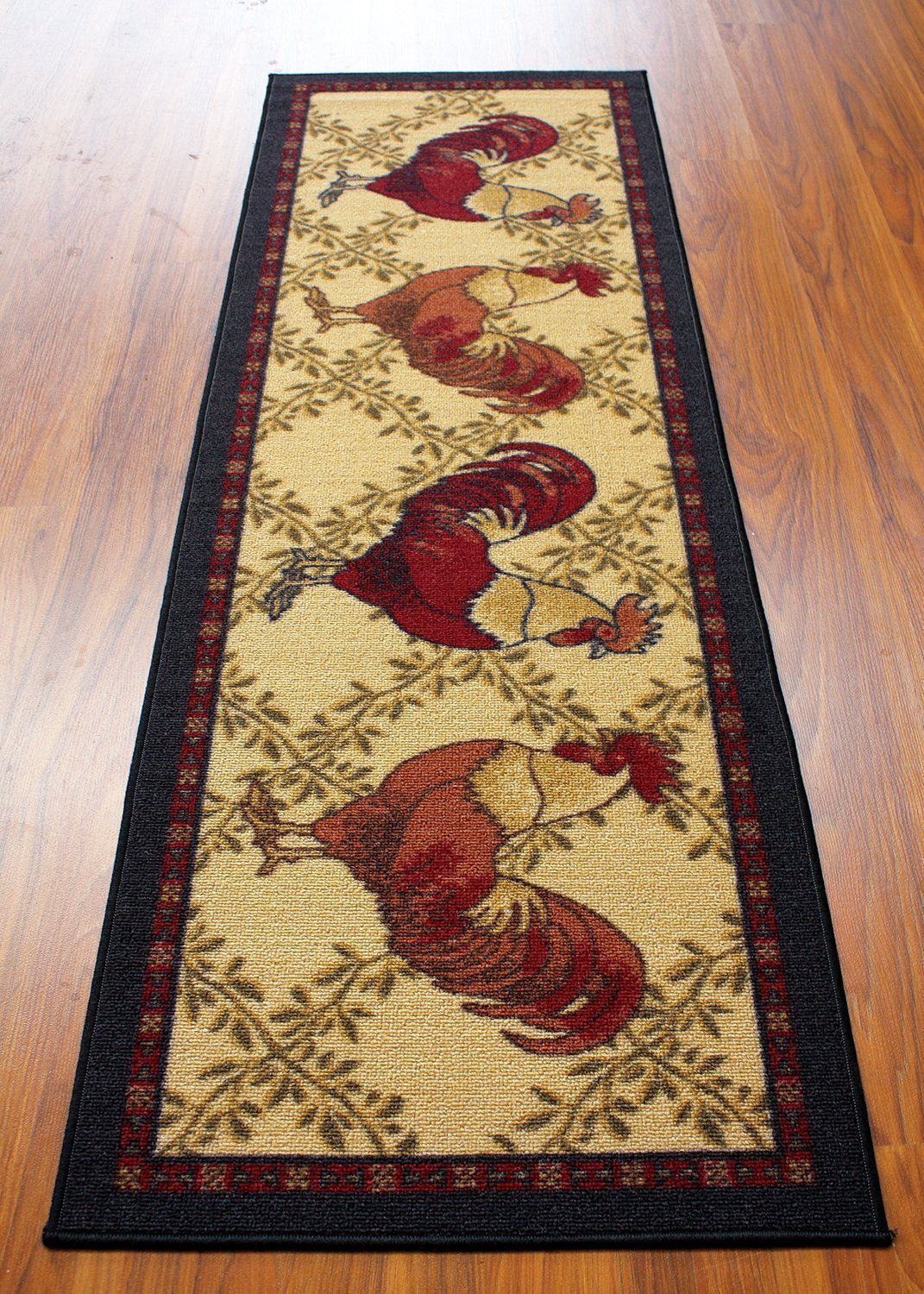 Anti bacterial Country Style Rooster Non Skid Runner Rug 2x5, 20"x59" gallery