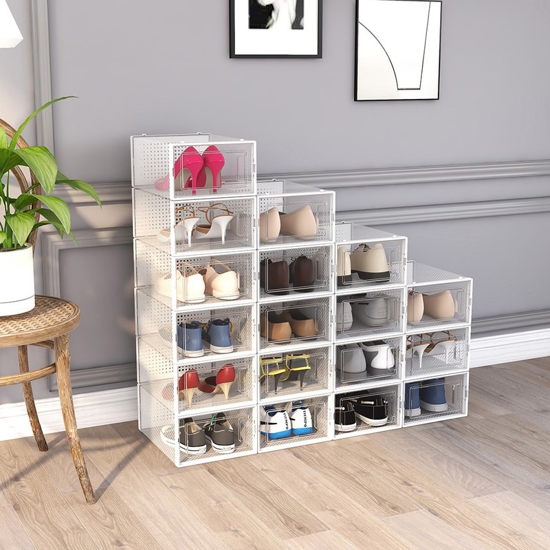 NEW! OnDisplay ClikShoe STACKABLE CLEAR SHOEBOX - CUSTOMIZABLE SHOE STORAGE BOX gallery