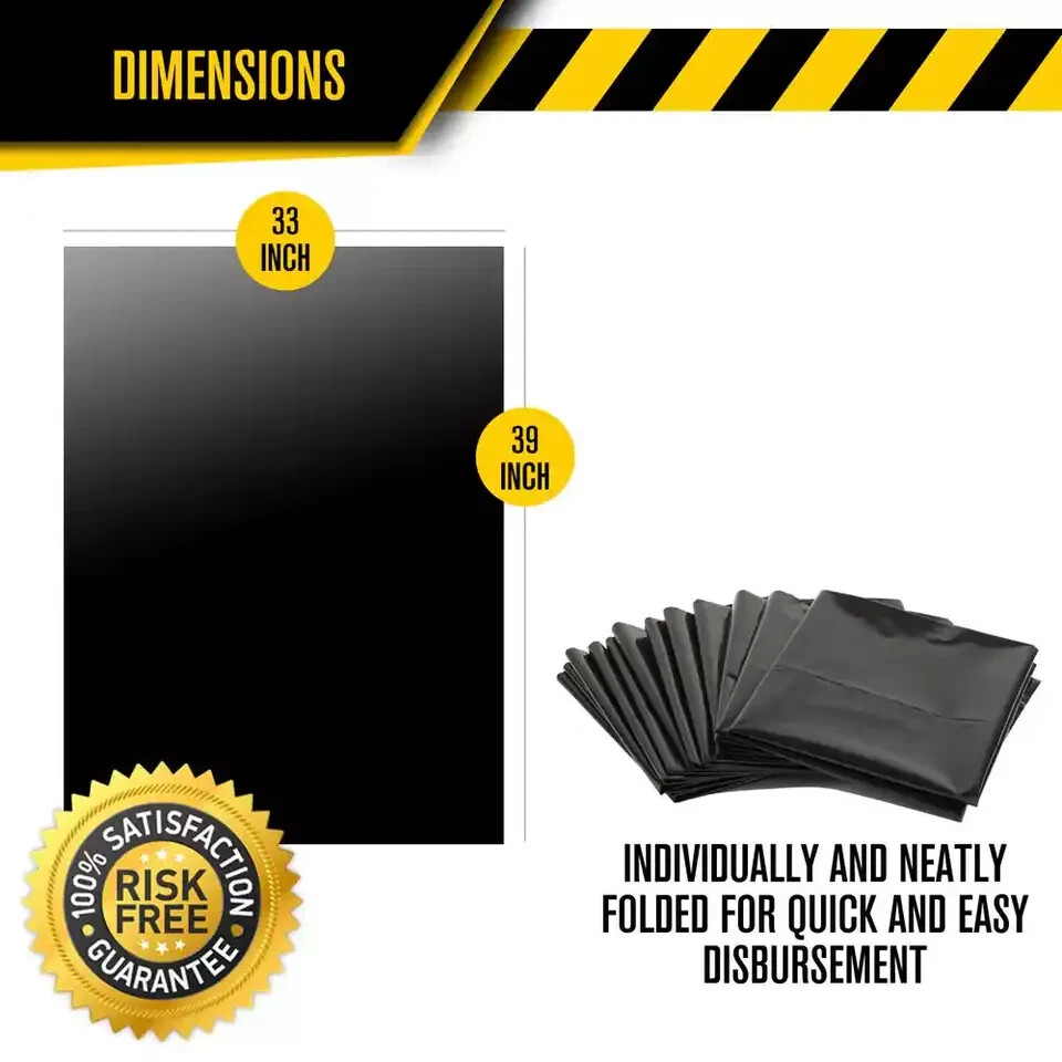 100 Pack Trash Bags Garbage Storage Heavy-Duty Lawn Leaf Black Garden 39 Gallons gallery