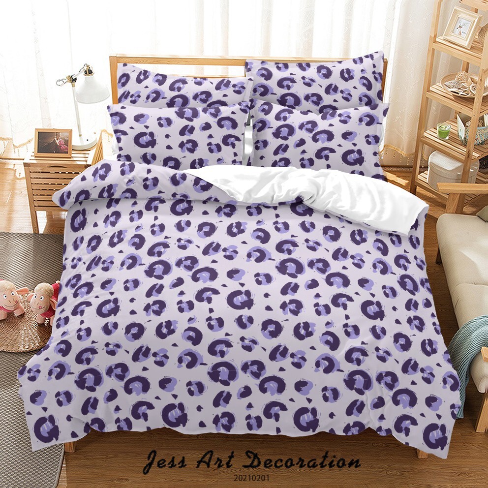 3D Animal Print Pattern Purple Quilt Cover Set Bedding Sets Pillowcases 64 gallery
