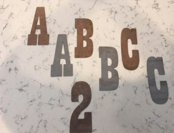 2 Inch Metal Letters and Numbers - Rusty or Natural Steel Finish gallery