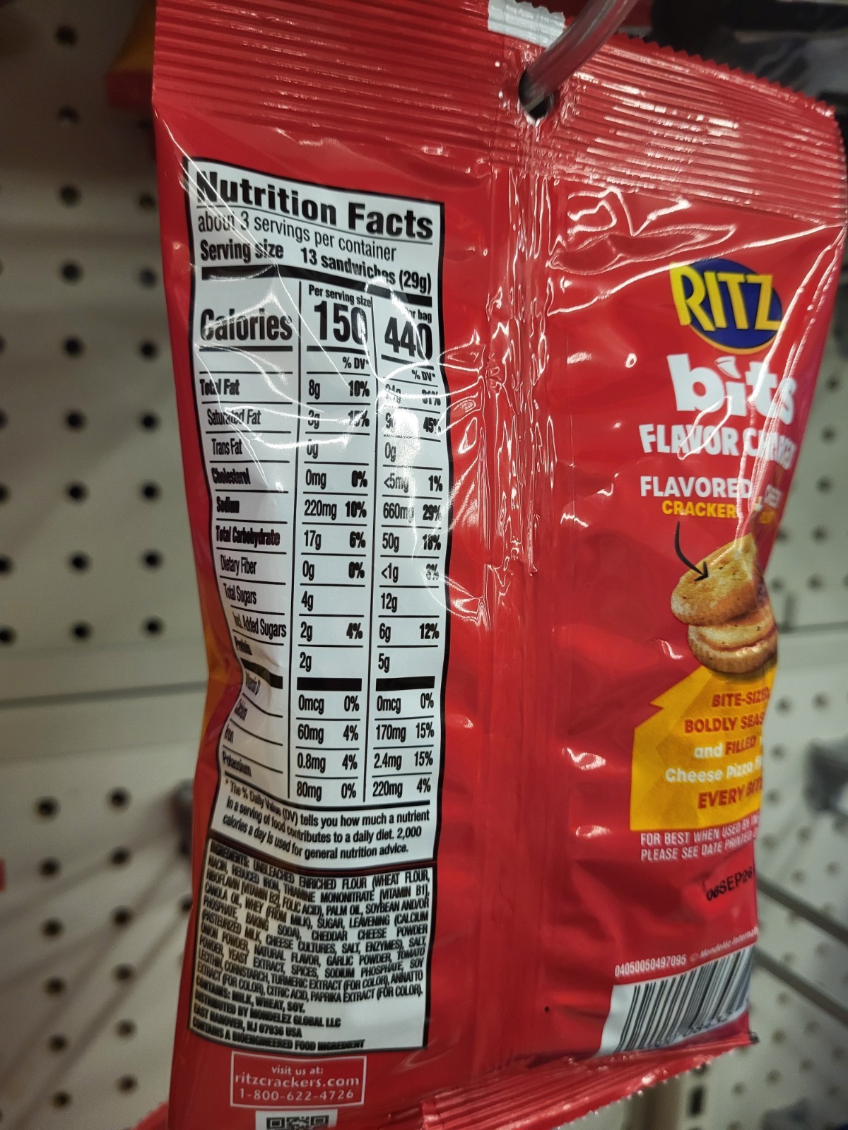 6 Pack RITZ Bits Flavor Charged Cheese Pizza Sandwich Crackers, X6 3 Oz Bags gallery
