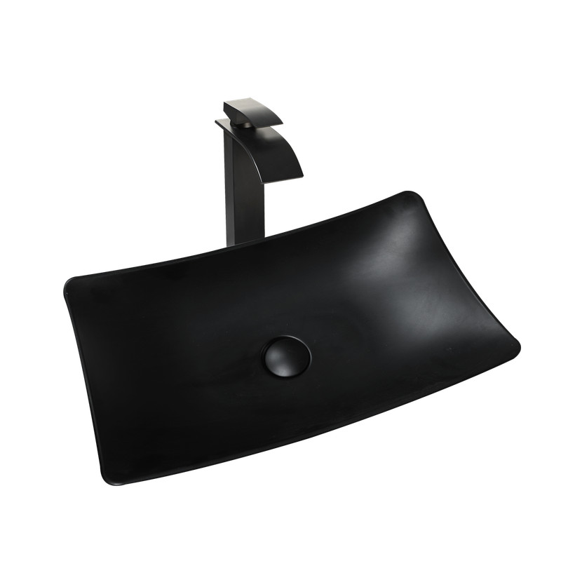 Stone Bathroom Rectangle Vanity Vessel Sink Above Counter Basin & Drain Faucet gallery