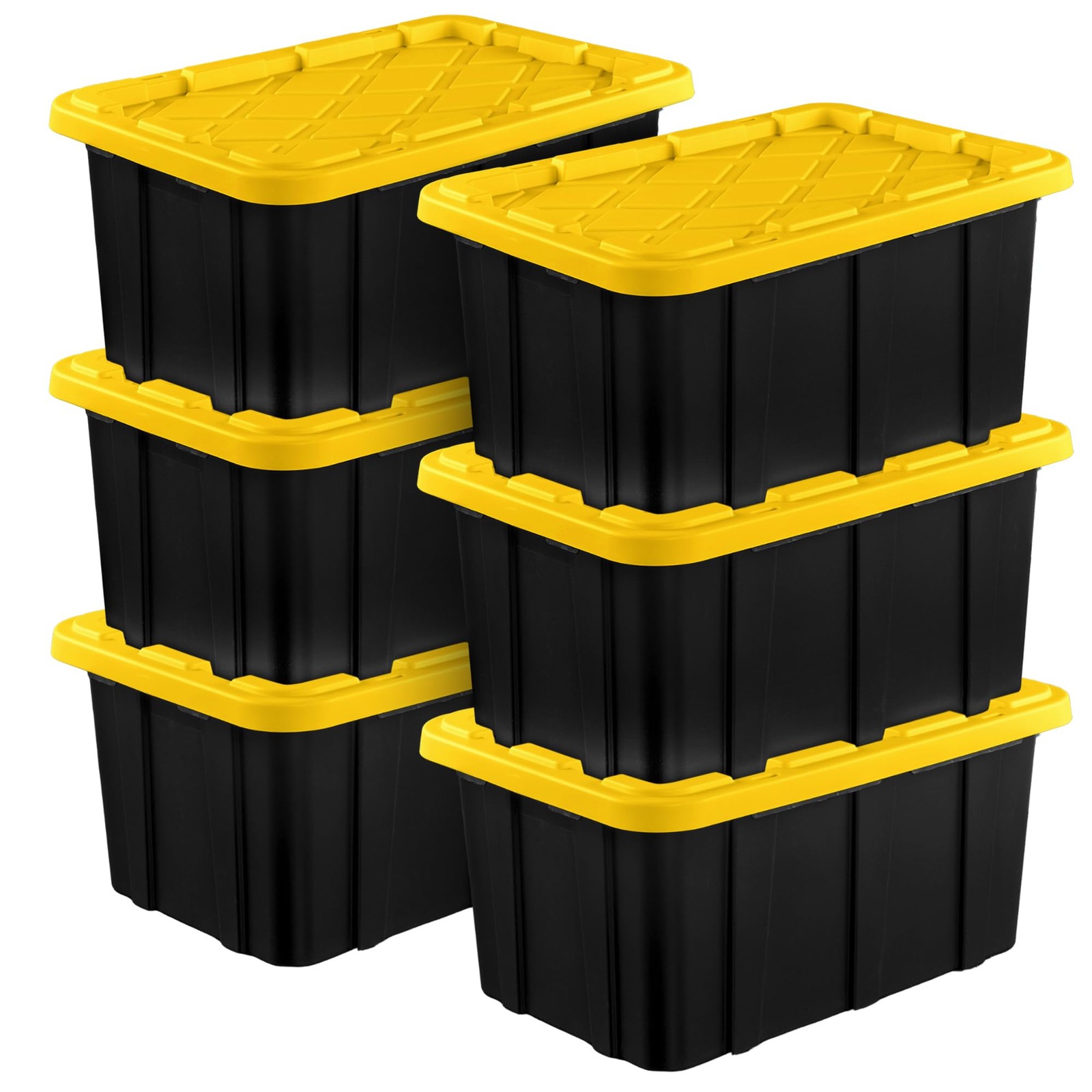 Heavy Duty Industrial Storage Tote Stackable Plastic Bins Utility Organizers gallery