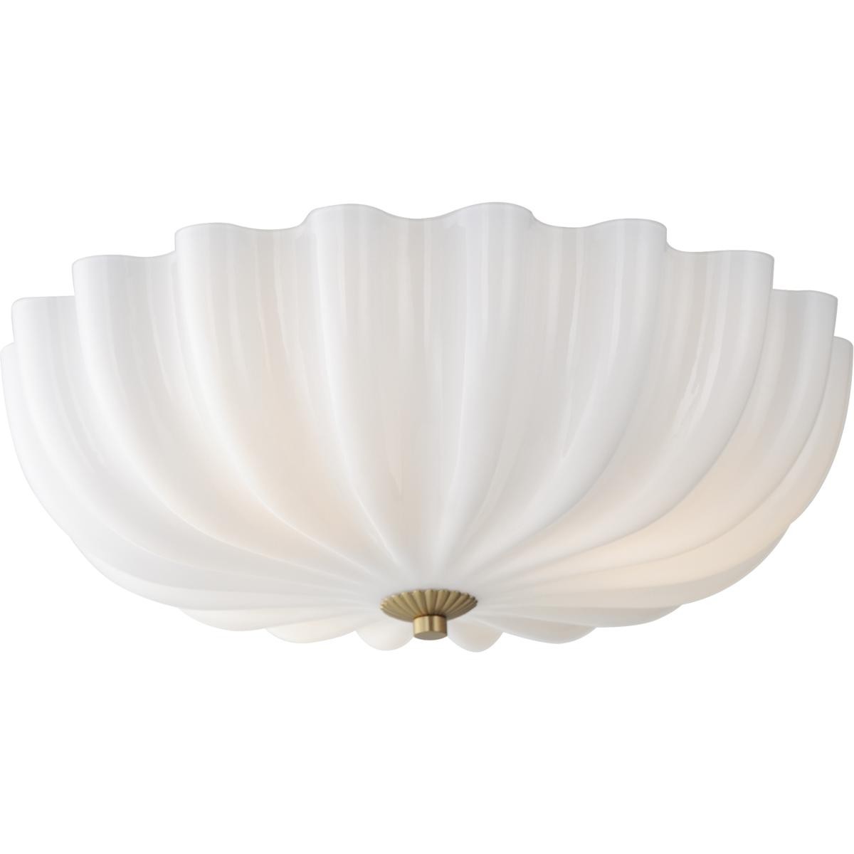 Maxim Lighting 22650WTNAB Bundt Semi-Flush Mount White and Natural Aged Brass gallery