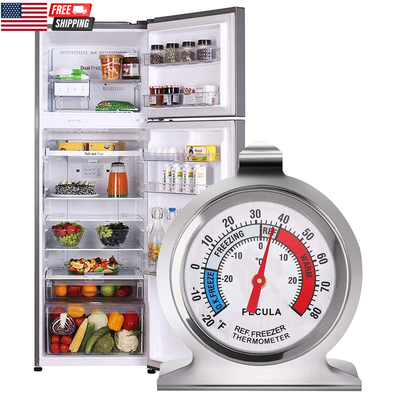 2 Pack Refrigerator Thermometer, 30-30°C/20-80°F, Classic Fridge Thermometer Lar gallery