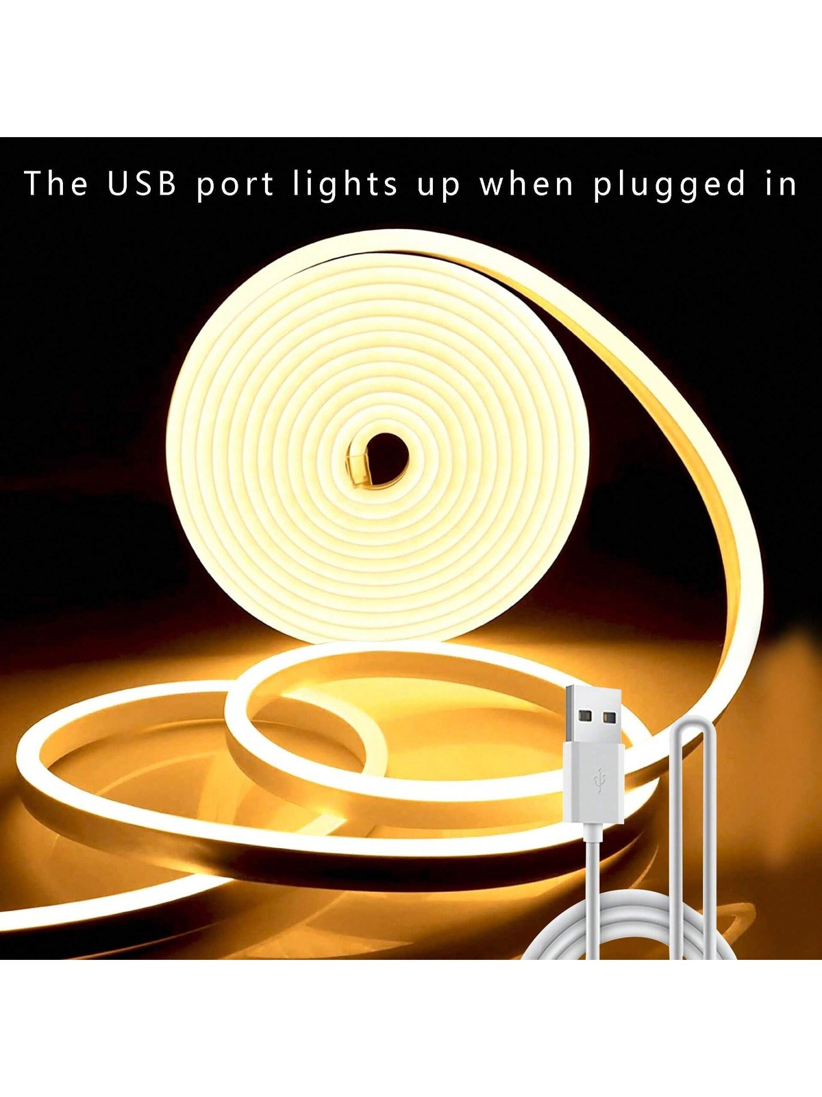 USB Powered 3m/118in Warm Light LED Strip with Touch Switch gallery
