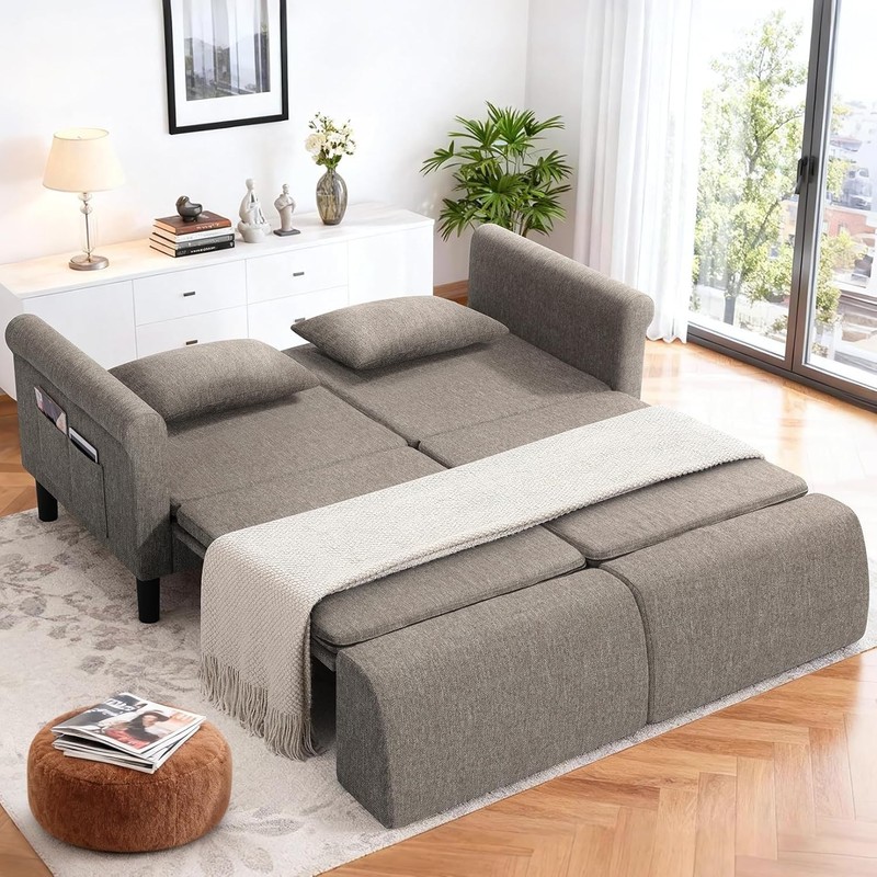 2Types Wide Loveseat Sleeper Sofa, 6-in-1 Convertible Sofa Bed,Pull Out Couch~✅ gallery