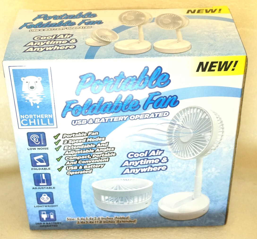 Northern Chill Portable Foldable Fan Cool Air Anytime & Anywhere USB & Battery gallery