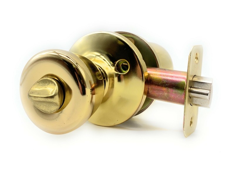 [2-PACK] Keyed Alike Deadbolt Entry Door Knob Lock Combo Set, Polished Brass gallery