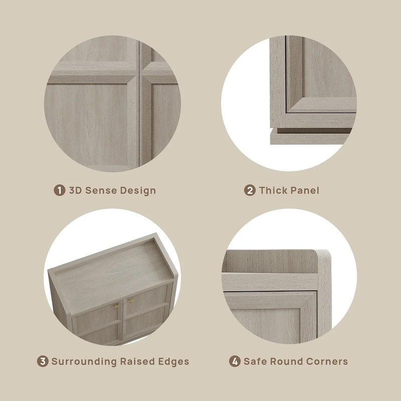 Buffet Cabinet with Storage 101" Sideboard Accent Storage Cabinet for Bedroom gallery