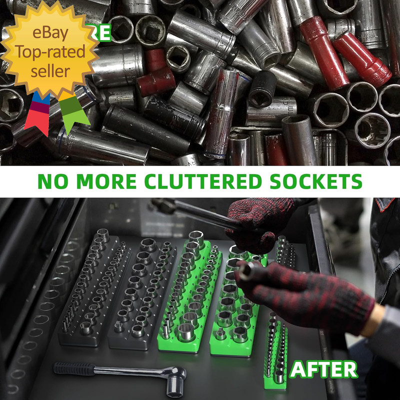 Magnetic Socket Organizer Holder Set for Tool Box Drawer Toolbox Organization gallery