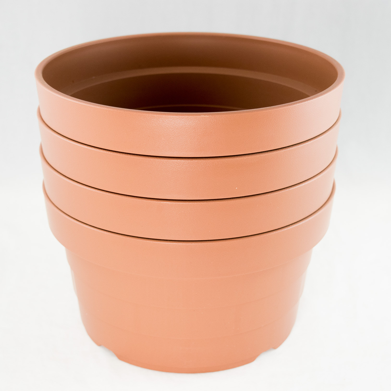 4 Tan Japanese Heavy Duty Round Plastic Bonsai, Succulent Pot 8.25"x 8.25"x 4.5" gallery