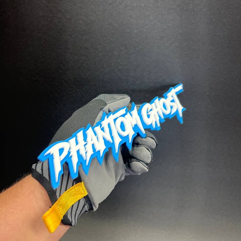 1x Phantom Ghost Custom Text 3D Acrylic Car Emblem Badge Multicolor Laser Cut gallery