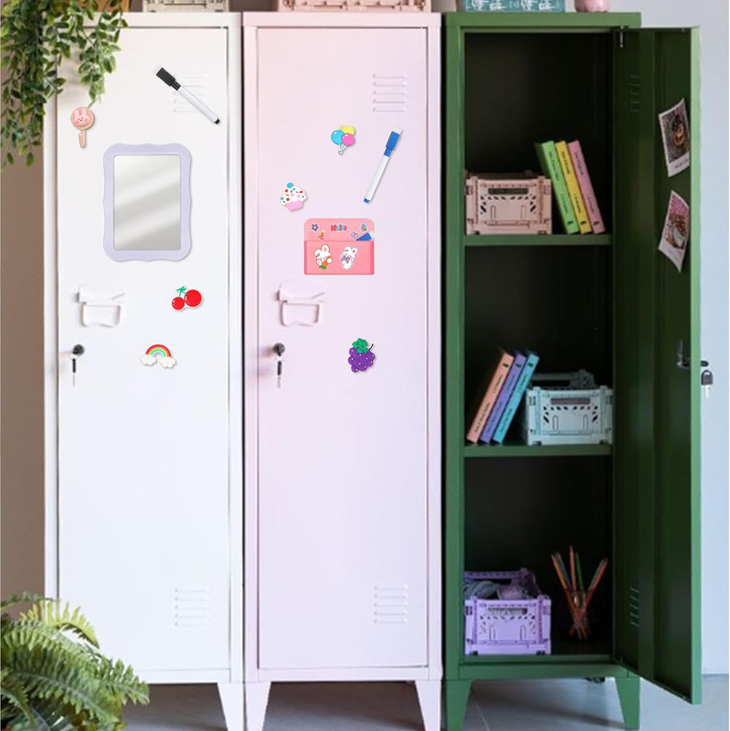20 PCS Magnetic Locker Accessories for Girls with Magnetic Whiteboard Mirror and gallery