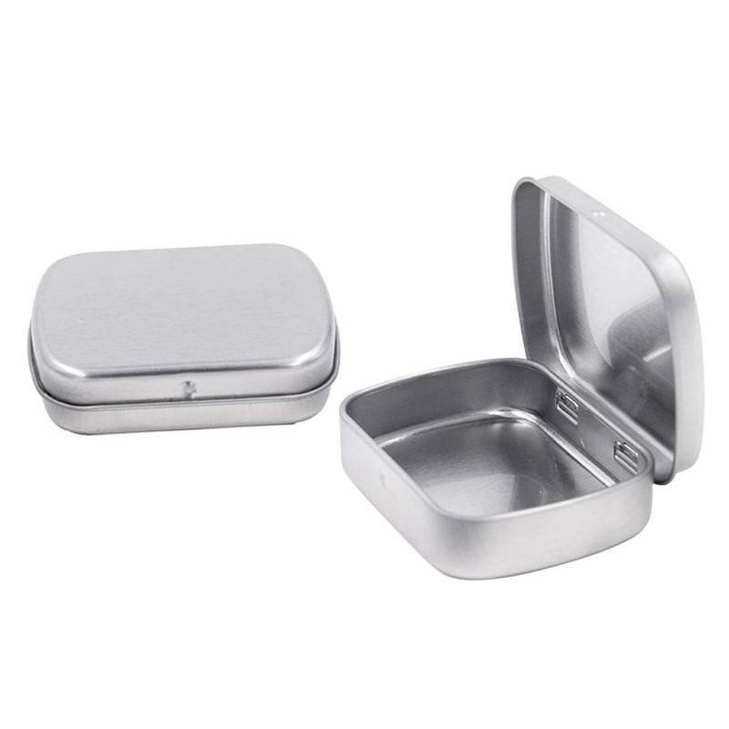 Gere 9 Pack Metal Rectangular Hinged 2.36 x 1.85 x 0.59 inches, Silver,White gallery